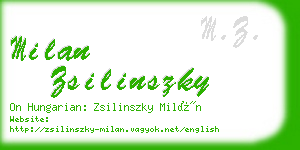 milan zsilinszky business card